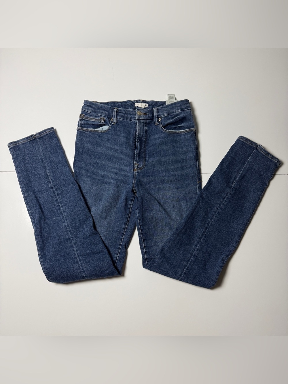 Good American Good Classic High Rise Skinny Jeans Womens 10/30 Dark Wash Stretch